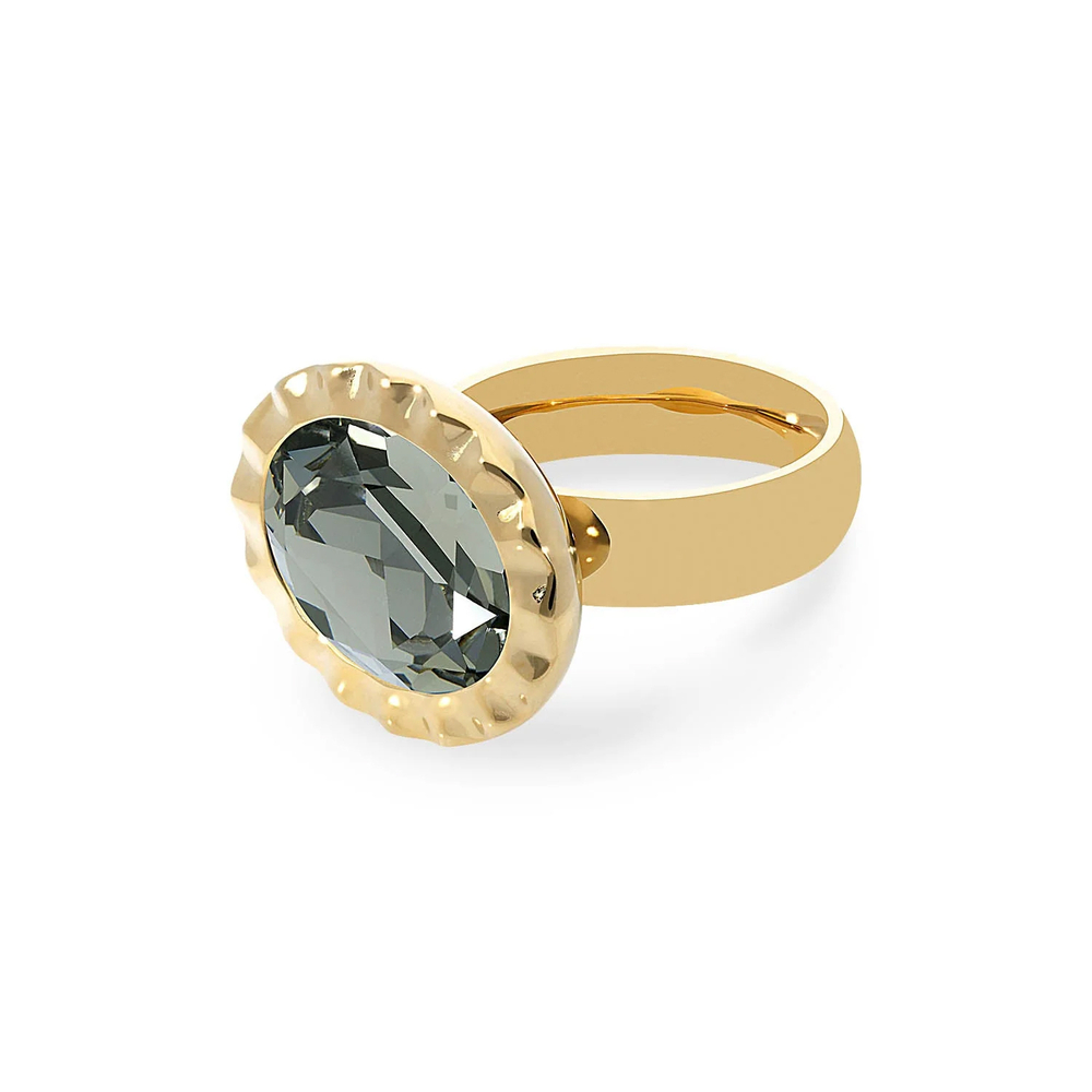 Кольцо Qudo TIVOLA UNICA big (G/P) Black diamond 54 686539 размер 17,2