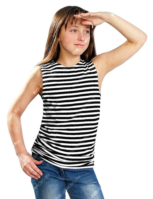 Майка-тельняшка детская черная полоса (кулирка)