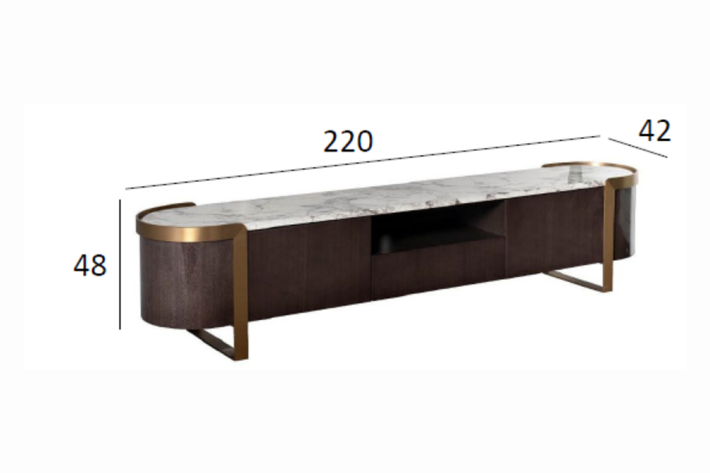 Тумба под телевизор Garda Decor Севилья (Sevilla) 220*42*48 см