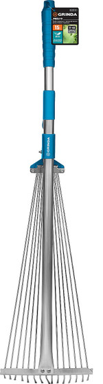 GRINDA PR-50, длина 800 - 1240 мм, ширина 170 - 450 мм, телескопический алюминиевый черенок, регулируемые веерные грабли, PROLine (421868)