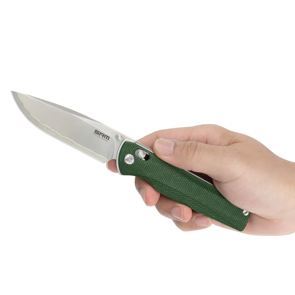 Нож складной SRM 258L-MG2 Terrier Beadblast (140Cr Laminated, OD Green Micarta)