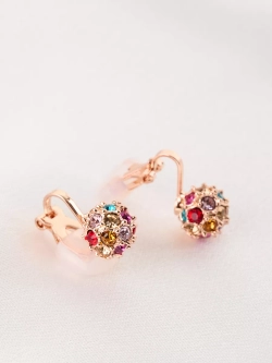 Клипсы Разноцветные шарики с кристаллами Swarovski
