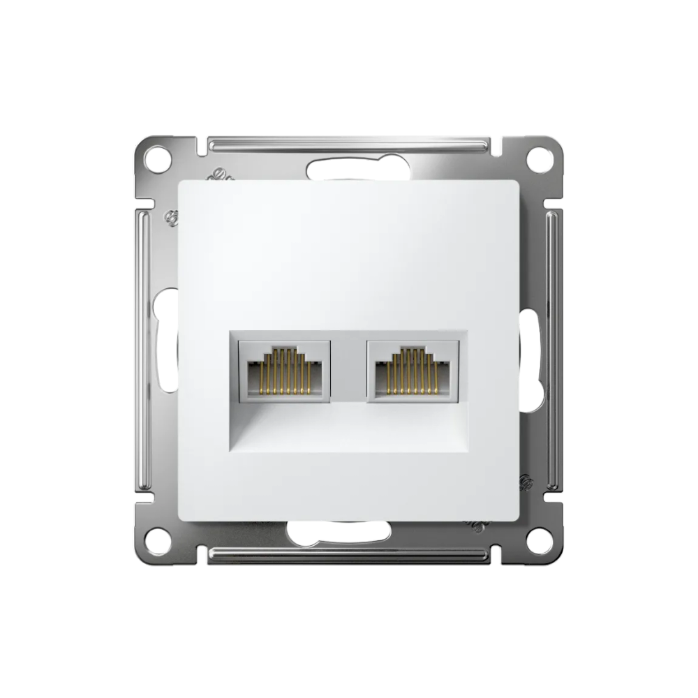 ATLASDESIGN РОЗЕТКА двойная компьютерная RJ45+RJ45 кат. 5e, механизм, БЕЛЫЙ