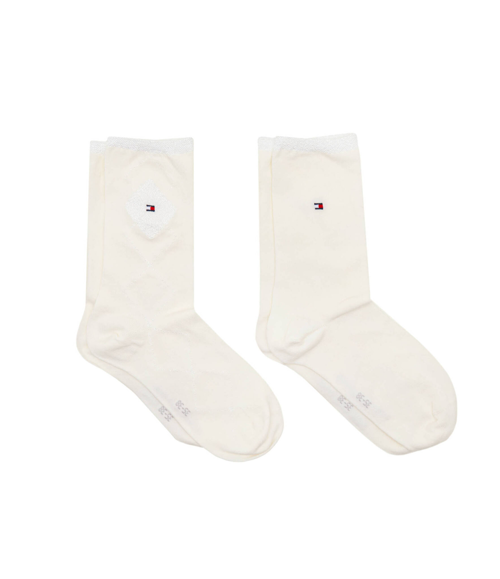 Носки 2 пары SHINY ARGYLE Tommy Hilfiger - кремовый(701225402)