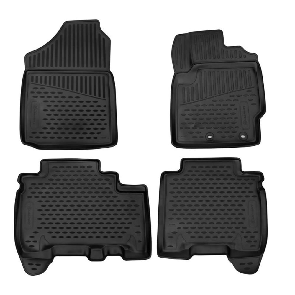 Коврики 3D в салон TOYOTA Ractis, 2010-2016, хэтчбек, правый руль, 4шт. комплект, полиуретан, черный ELEMENT3D02265210K