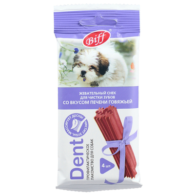 Лакомство TiTBiT Жевательный снек DENT для собак мелких пород со вкусом печени говяжьей