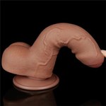 Реалистичный фаллоимитатор Lovetoy Sliding Skin (18,3×3,5 см) с двойной плотностью коричневый