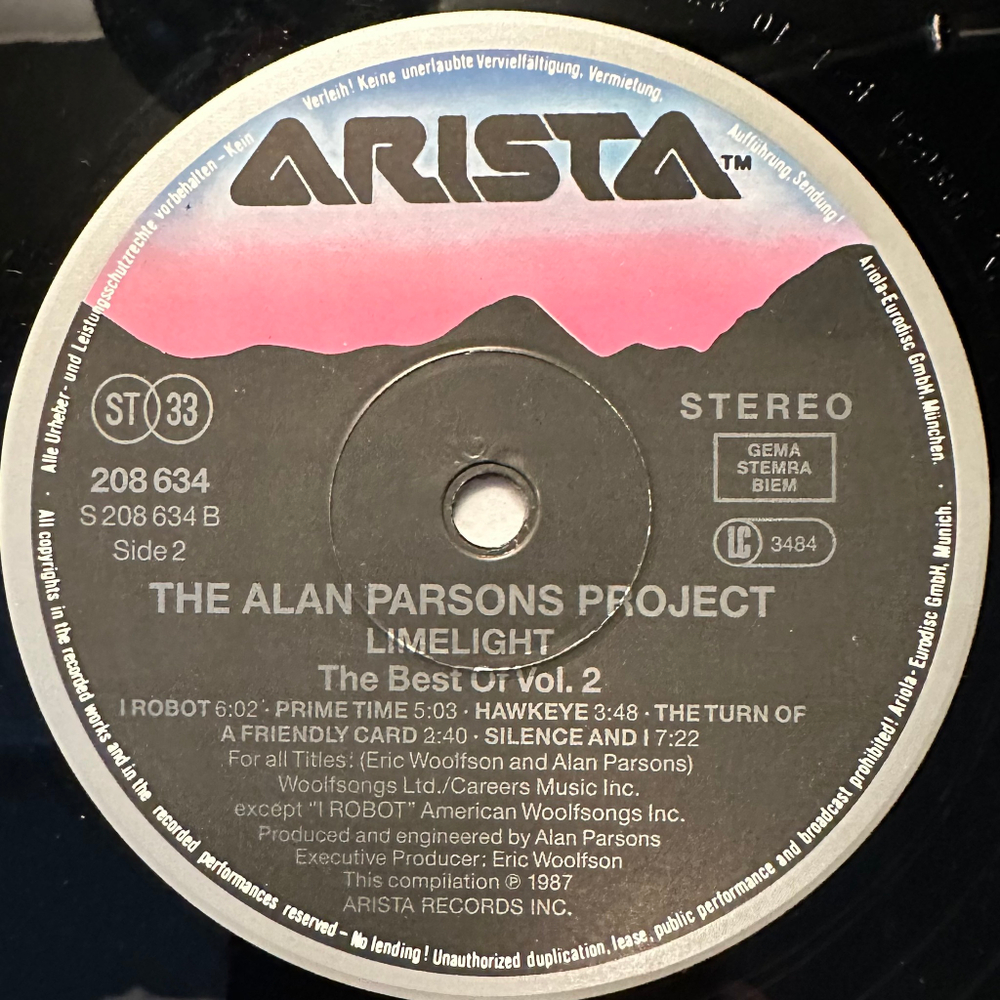 The Alan Parsons Project - Limelight - The Best Of Vol.2 (Европа 1987г.)