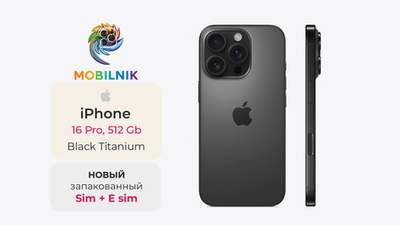 Apple iPhone 16 Pro 512ГБ Black Titanium (Без RuStore)