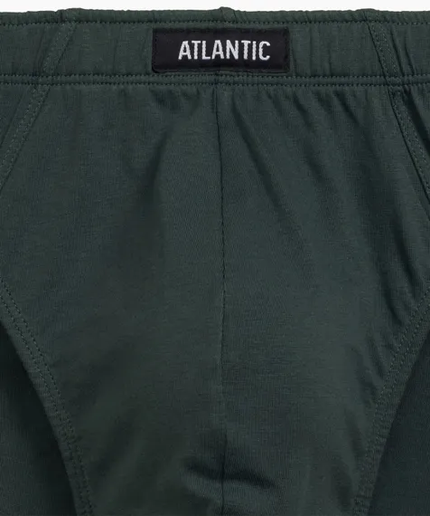Мужские трусы (3шт) слипы спорт Atlantic 3MP-178, хлопок, черный + изумрудный + черный