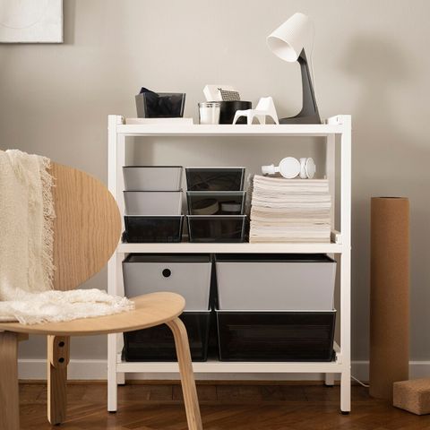 Короб для хранения IKEA KUGGIS (КУГГИС), Пластик, Черный, 26x35x15 см