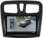 Магнитола для Renault Logan 2, Sandero 2 2014+ (рамка 9) - Teyes CC3-2K-360 на Android 10, Быстрая, 2K QLED, CarPlay, 4G SIM-слот, 4 камеры в комплекте