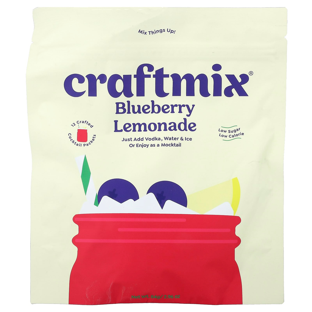 Craftmix, лимонад из голубики, 12 пакетиков, 7 г (0,25 унции) каждый