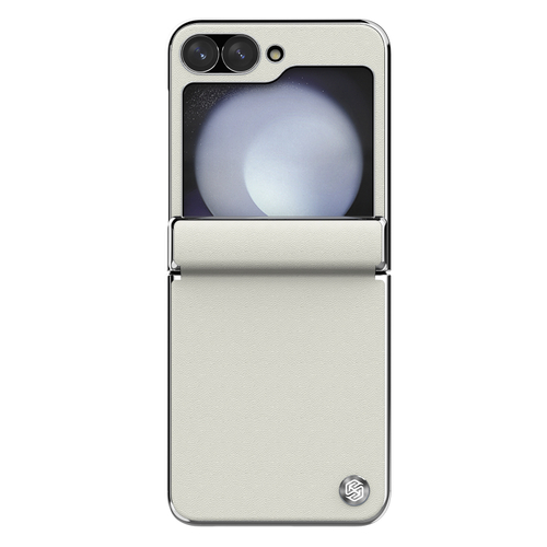 Чехол белого цвета от Nillkin для смартфона Samsung Galaxy Z Flip 6 5G и Flip 7 FE, серия CamShield Flip Leather Case