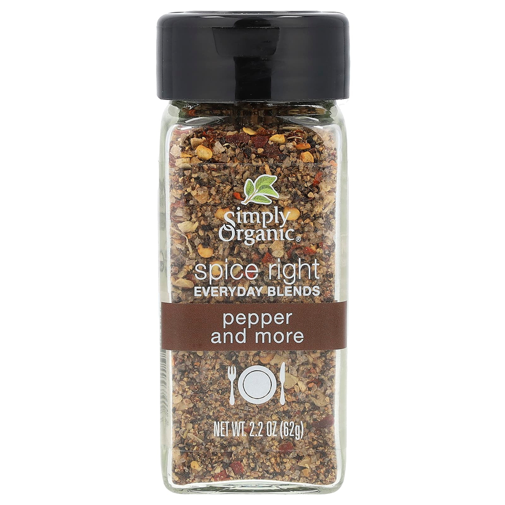 Simply Organic, смесь специй на каждый день, перец и не только, 62 г (2,2 унции)