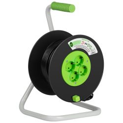 Удлинитель силовой ЭРА GREEN LINE KAT-3x1-20m Greenline на катушке пластик 4 розетки с заземлением 20м ПВС 3x1мм2 | Электротовары