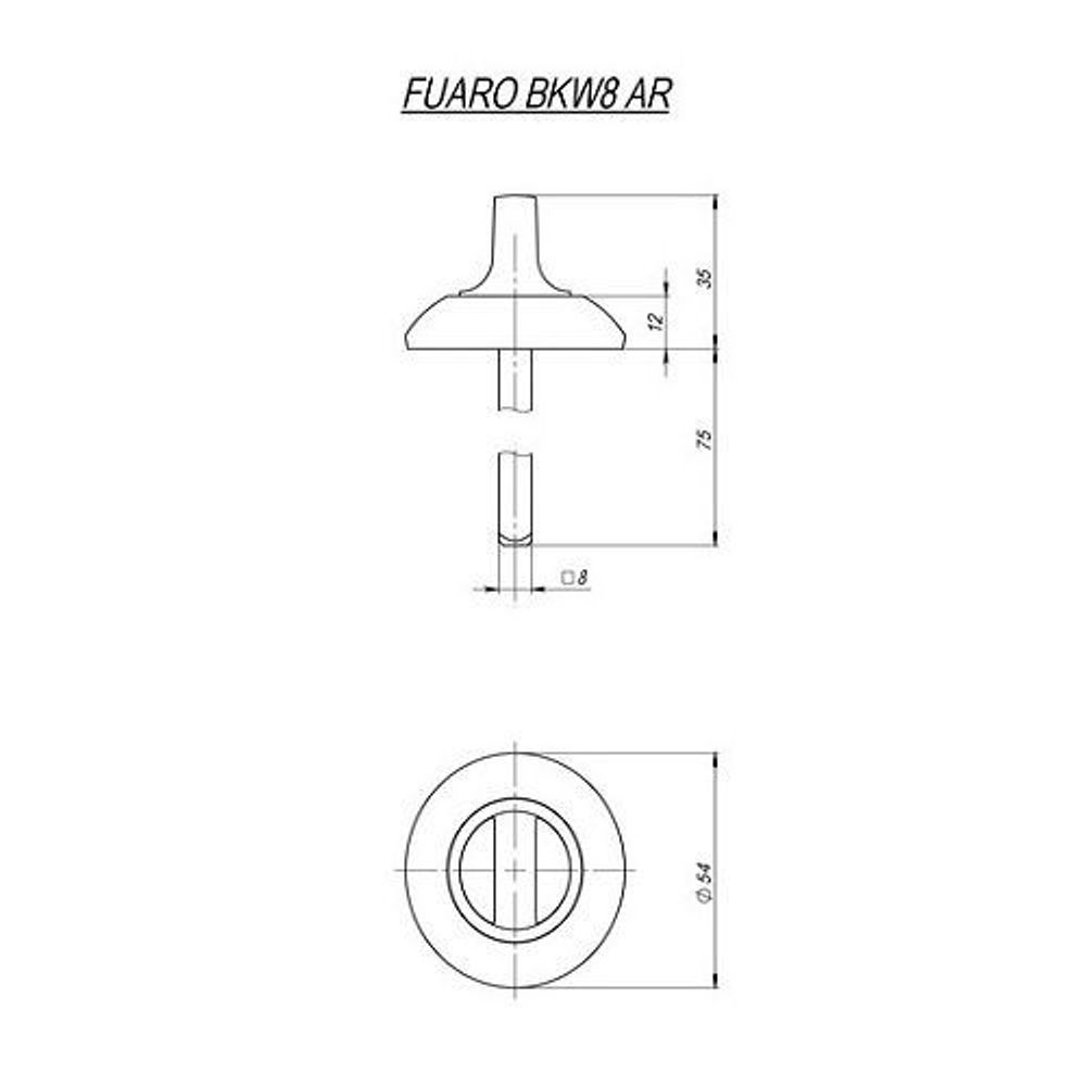Ручка поворотная FUARO BKW8 AR CP-8 хром /30373/