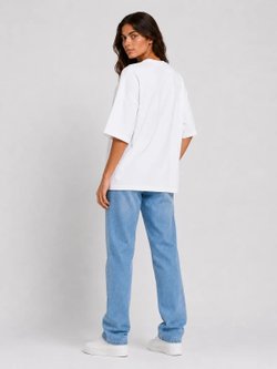 Футболка женская белая oversize  (54)