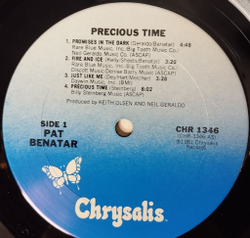 Винтажная виниловая пластинка LP Pat Benatar Precious Time (USA 1981)