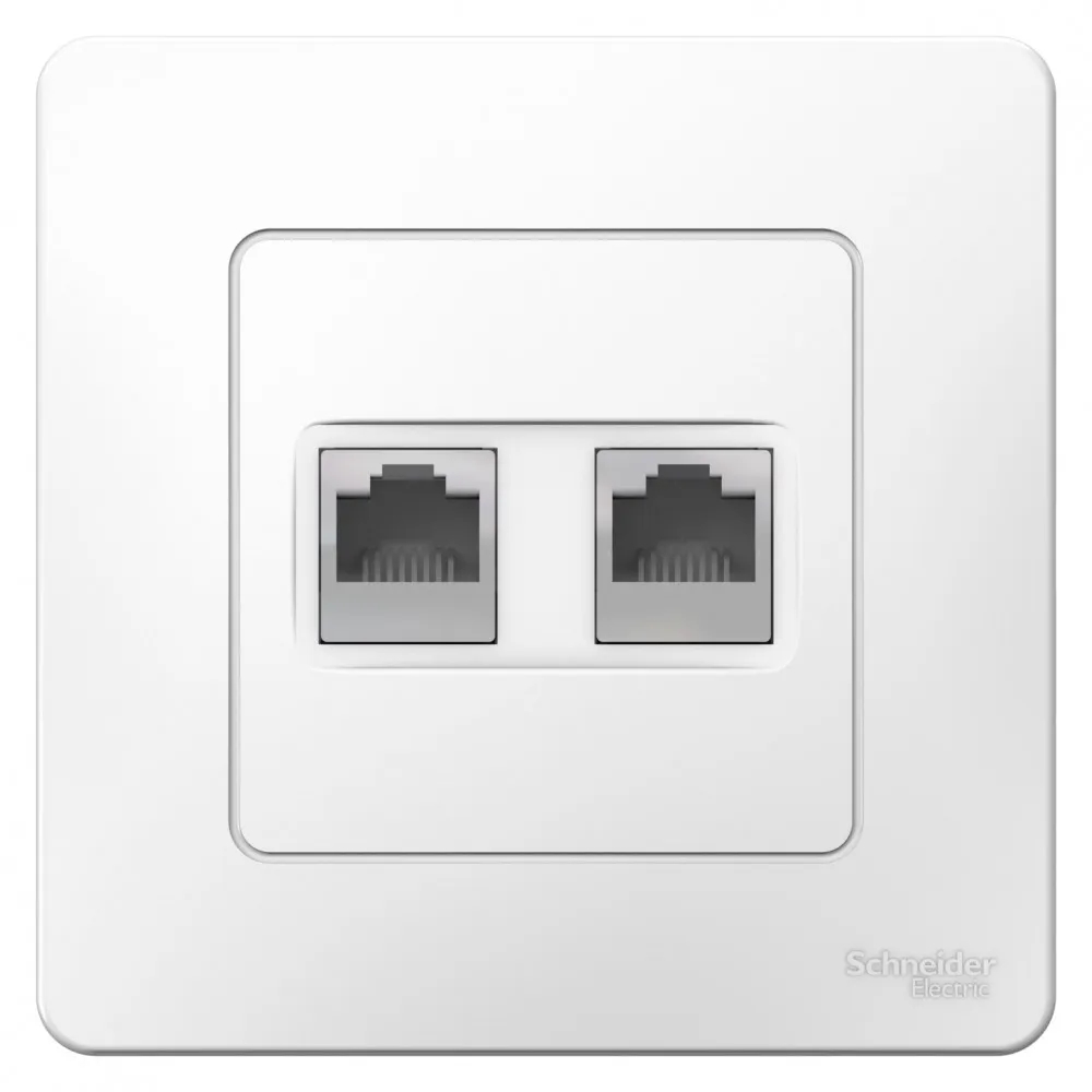 BLANCA С/У РОЗЕТКА двойная компьютерная RJ45, кат.5E, БЕЛЫЙ