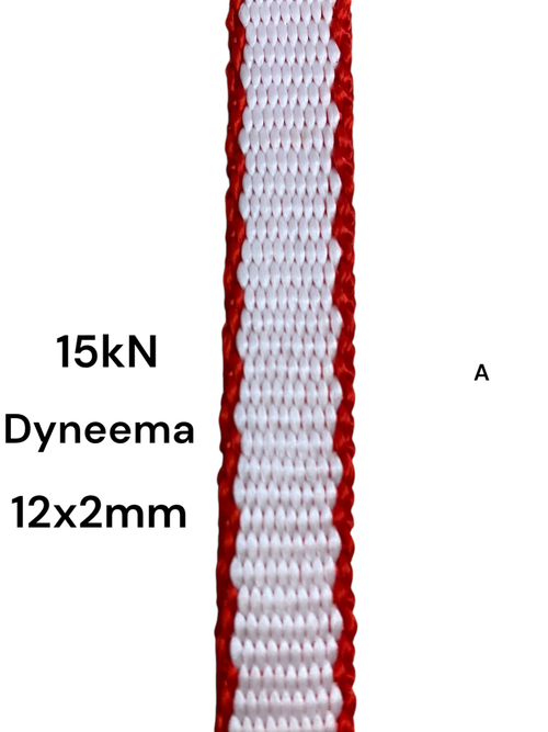 Dyneema 15kN / Red / 12x2mm (1m)