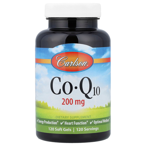 Carlson, коэнзим Q10, 200 мг, 120 капсул