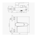 Смеситель для ванны 35к HB60719-3 HAIBA ОРУЖ.СТАЛЬ