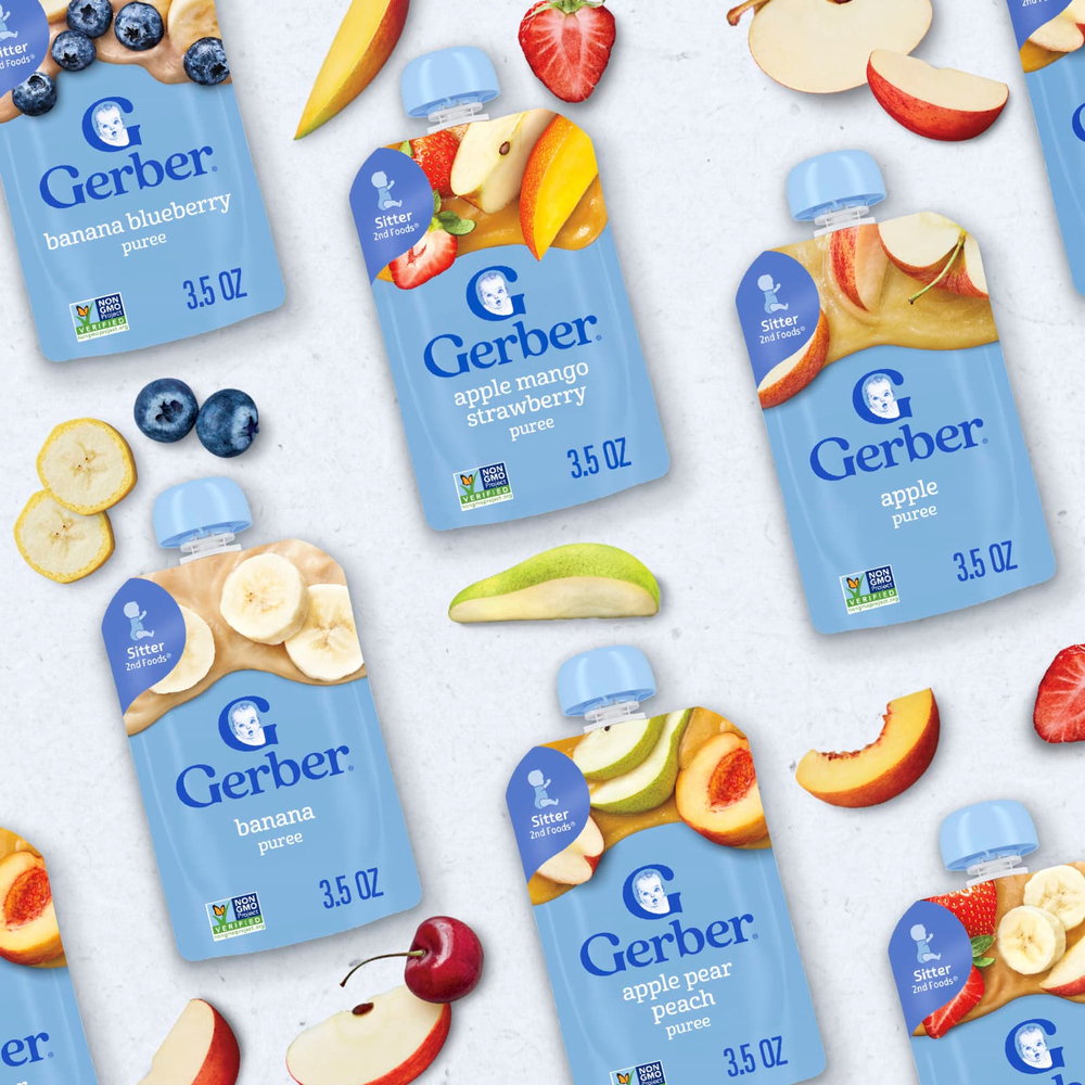 Gerber, 2nd Foods®, пюре, яблоко, батат и корица, 99 г (3,5 унции)