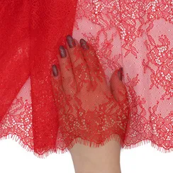 Кружево реснички красное (22*290 см)