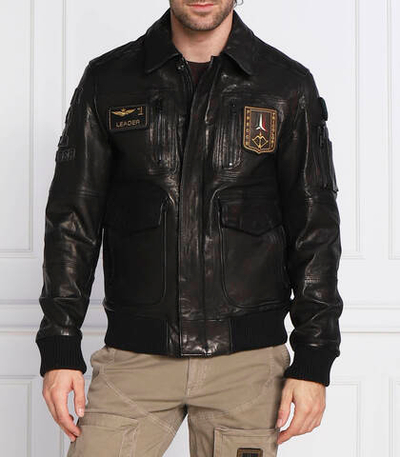 кожаная куртка Aeronautica Militare - черный(PN924PL147)