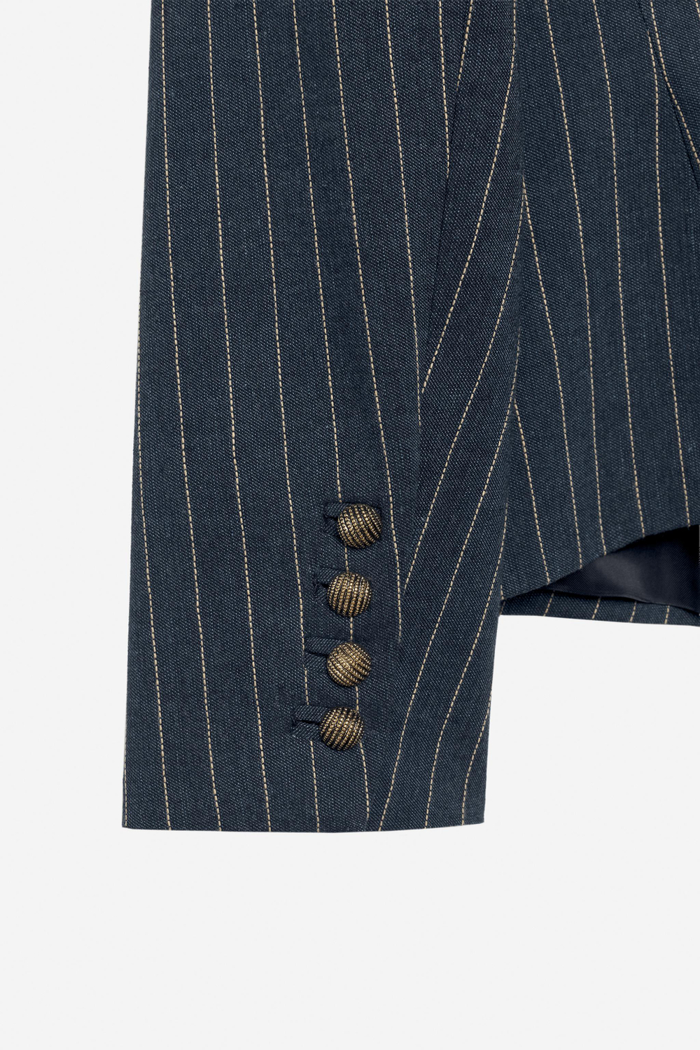 ZARA БЛЕЙЗЕР В ТОНКУЮ ПОЛОСКУ — THE ITEM, СИНИЙ