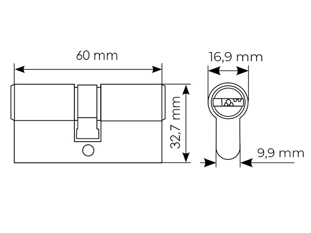 Цилиндр MORELLI HS60C W кл/кл белый перф.кл.