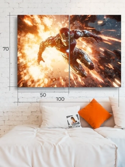 Картина Огненный прорыв модульная 50x70см 2шт.