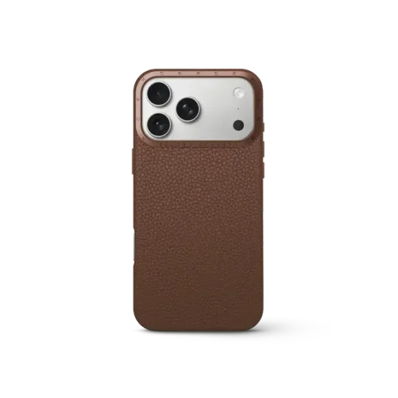 Чехол для iPhone 17 - Зернистая кожа - коричневый