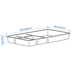 IKEA ALEX  (ИКЕА АЛЕКС)  -  Вставка в ящик - серый 52x30 см