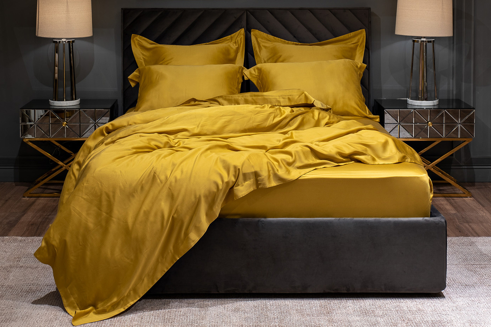 Простыня 270x280 Garda Decor Сопрано горчичная