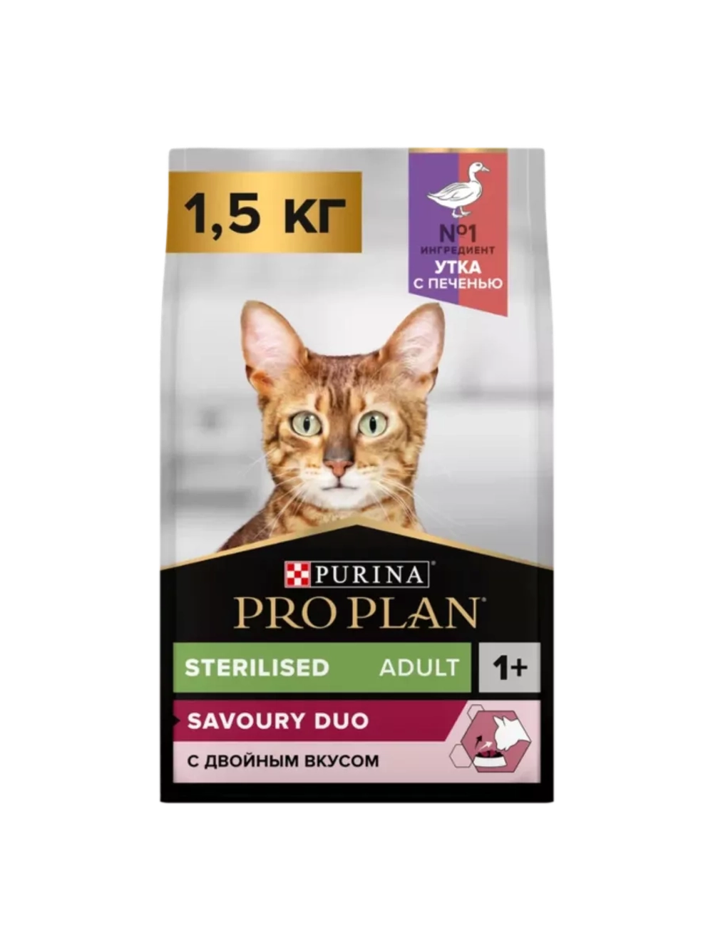 Корм для кошек Утка и Печень 1,5кг
