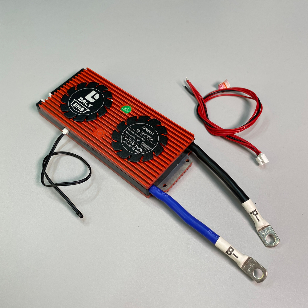 Плата LiFePo4 БМС daly 4s12v 100A с термодатчиком и балансировокй