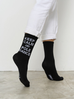 Носки женские высокие черные " KEEP CALM AND POLE DANCE "