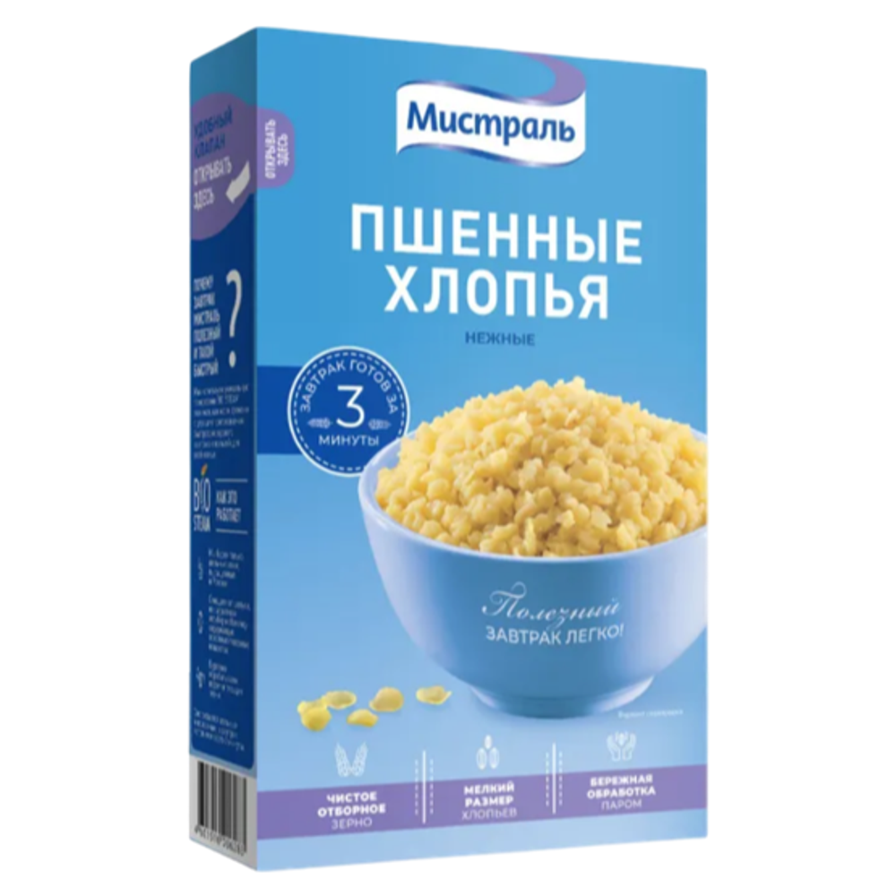 Хлопья Мистраль пшенные нежные 400г, шт