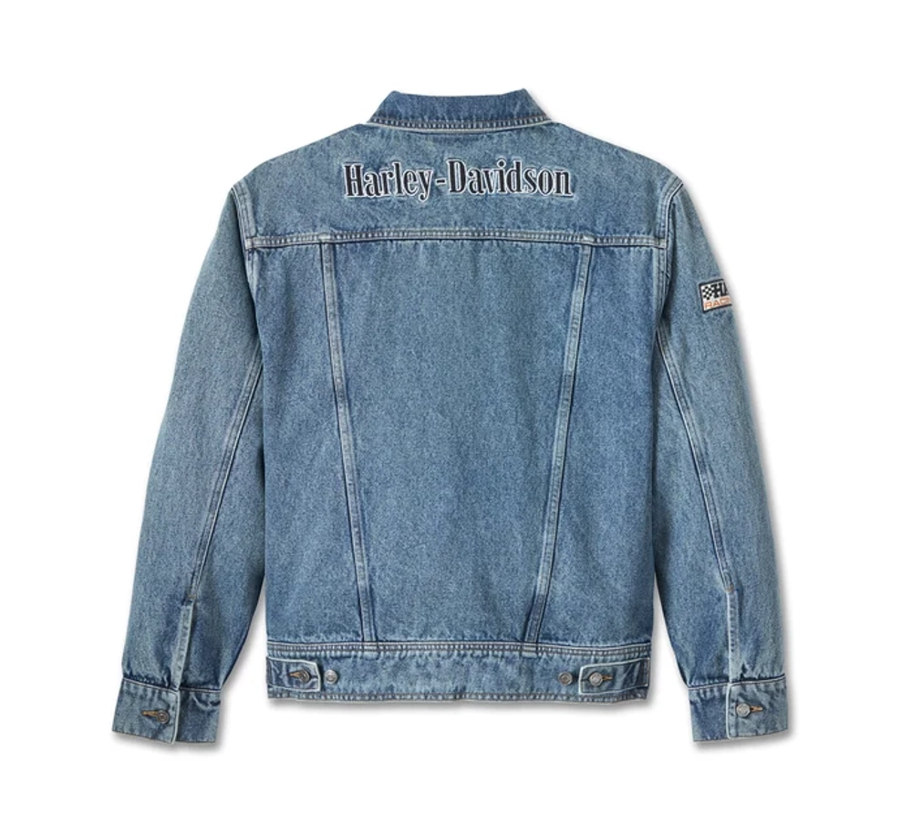 Куртка джинсовая Womens Powerslide Oversized Denim Jacket - Medium Indigo Harley-Davidson