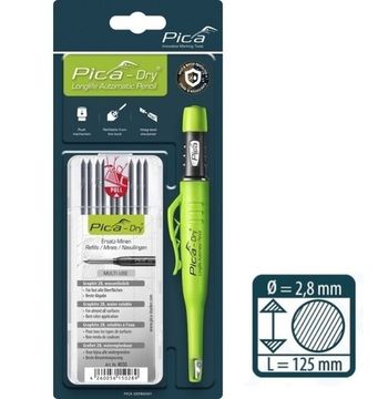 Набор карандаша Pica-dry 2,8мм и 10 графитовых грифелей 2B MULTI-USE (3030+4030) PICA-MARKER 30403