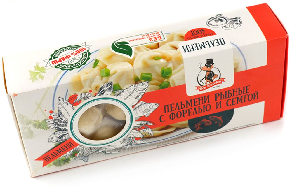 Пельмени рыбные с семгой и форелью с/м