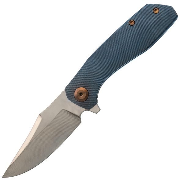 Цена наСкладной нож Assassin knives Mini Rex Flipper, сталь Damascus, рукоять титан, синий
