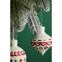 Набор ёлочных украшений с подсветкой Festive embroidery из коллекции New Year Essential, 4 шт.