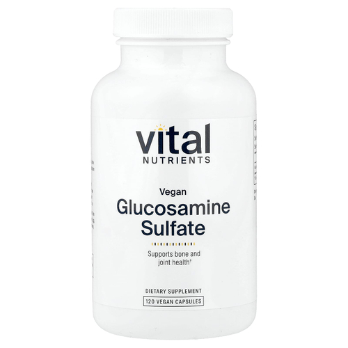 Vital Nutrients, Веганский сульфат глюкозамина, 120 веганских капсул (750 мг на капсулу)