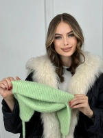 шапка ушанка осенняя-зимняя вязаная с ушками