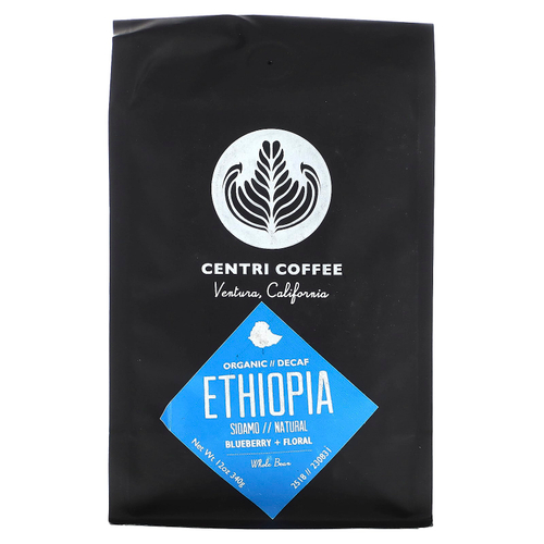 Centri Coffee, Centri Coffee, органический кофе из Эфиопии, черника и цветы, цельные зерна, без кофеина, 340 г (12 унций)
