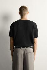 ФУТБОЛКА ИЗ РИФЛЕНОГО ТРИКОТАЖА — ZARA