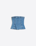 Женский джинсовый топ с баской - BERSHKA